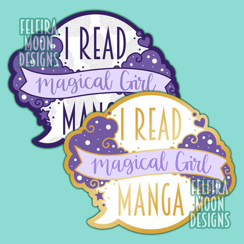 I read magical girl manga sticker and enamel pin designs