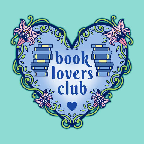 Book lovers club heart design for pins and stickers