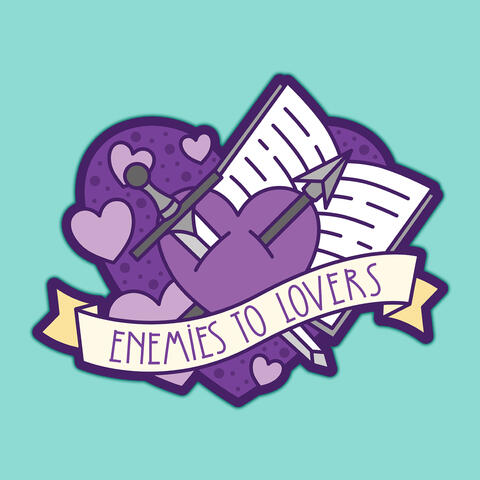 Enemies to lovers design for wooden pins and stickers Enemies to lovers design for wooden pins and stickers