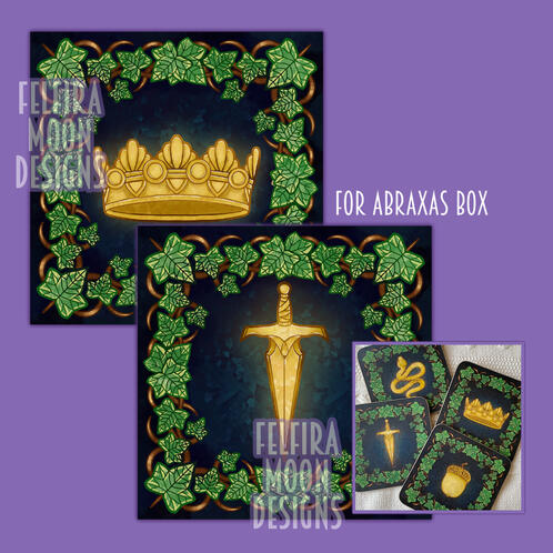 Set of coaster designs for Abraxas box